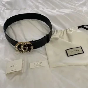 Gucci | Accessories | Gucci Pearl And Gold Belt Size 75cm 